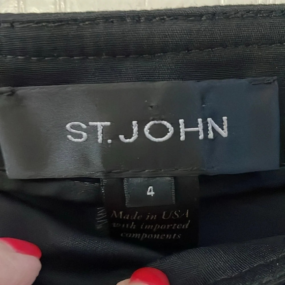 St. John Black Straight Leg Pants Size 4 - Picture 2 of 7
